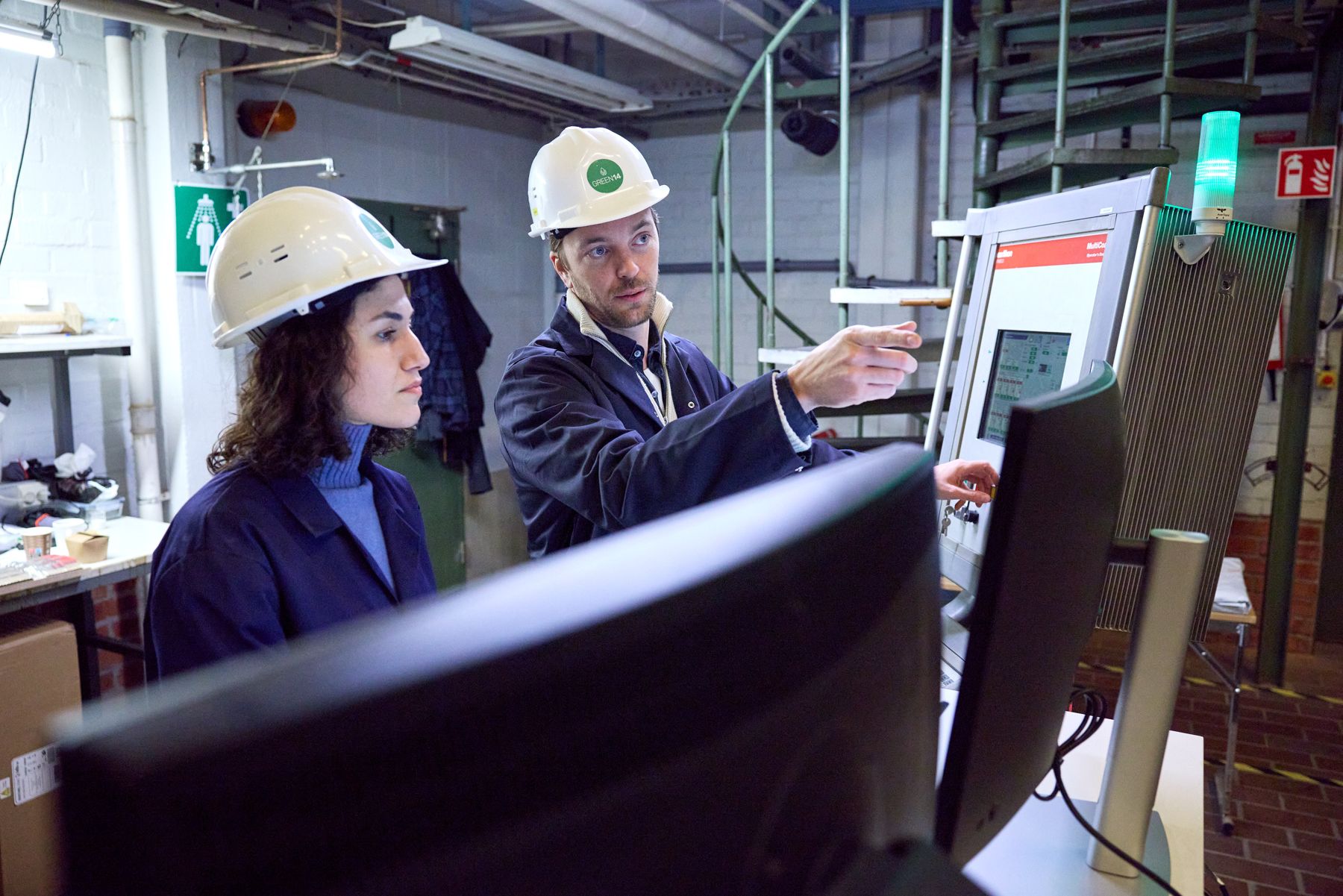 GREEN14 engineers at the pilot reactor control station